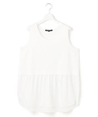 23区 L 【Lサイズ限定/好評につき新色追加】ナチュラルコットンベア タンクトップ ホワイト系