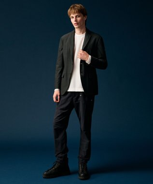 JOSEPH ABBOUD MOUNTAIN 【フードが外せる】メランジハイパワー2wayストレッチ ジャケット カーキ系