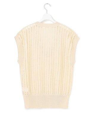 23区 【SLOW/一部店舗限定】フリンジニット ジレ アイボリー系