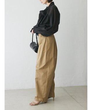 Green Parks AnriettMusee シアーボウタイブラウス Black