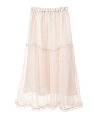 earth music&ecology オーガンジーフリルヘムスカート