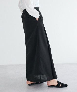 CRAFT STANDARD BOUTIQUE リネンライクラップ風スカート Black