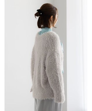 Te chichi シャギーVネックカーディガン Ｓグレー