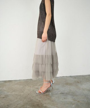 GRACE CONTINENTAL ボリュームチュールスカート ベージュ