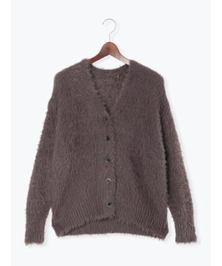 Te chichi シャギーVネックカーディガン Ｓグレー