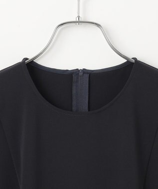 #Newans ＜亀恭子さんコラボ＞取り外し可能ケープ付きペプラムブラウス ネイビー