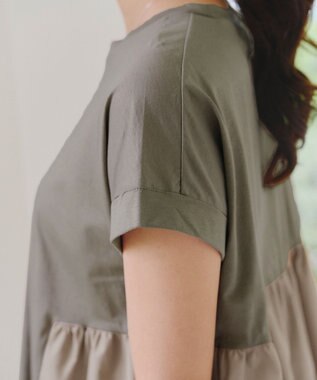 Tiaclasse 【洗える】バイオシルケット裾フリルプルオーバー グレージュ