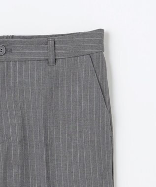 ANY L 【洗濯機可/ウエストゴム/２ＷＡＹストレッチ】テーパードパンツ グレーストライプ