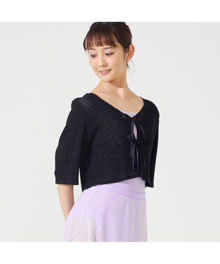 Chacott 【ノーソーイングニット】2wayメッシュニットボレロ ブラック