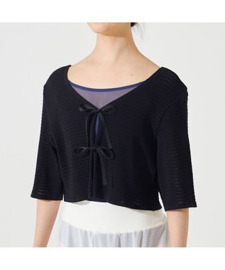 Chacott 【ノーソーイングニット】2wayメッシュニットボレロ ブラック