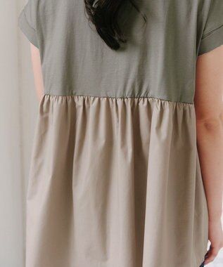 Tiaclasse 【洗える】バイオシルケット裾フリルプルオーバー グレージュ