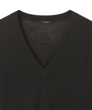 JOSEPH スーパーファインメリノシルク　Vネックニット Black