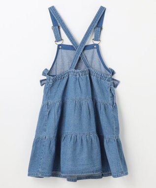 ANY KIDS ティアード デニムジャンパースカート ブルー