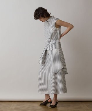 GRACE CONTINENTAL ストライプシャツワンピース ホワイト
