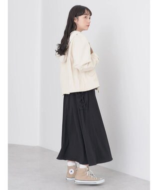 earth music&ecology パーカー付きミリタリーブルゾン Ecru