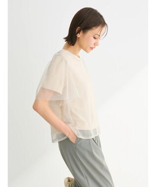 Green Parks ・ＳＵＧＡＲ　ＳＰＯＯＮ　ＳＥＴ２点チュールＴ＋カットＴ Beige