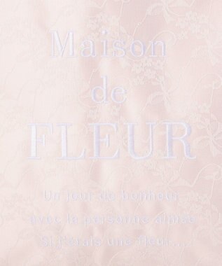 Maison de FLEUR リボンレースブランドロゴ刺繍スクエアトート Pink