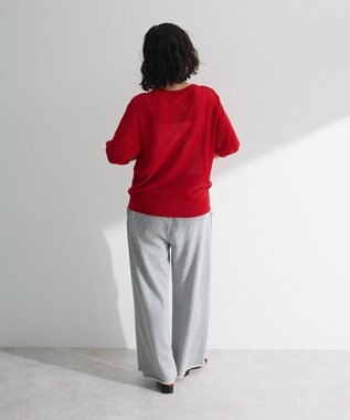 Green Parks スキッパー半袖ニットカーディガン Red