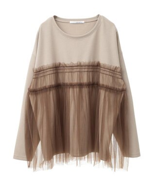 Green Parks ・ＥＬＥＮＣＡＲＥ　ＤＵＥ　チュールレイヤープルオーバ Gray Beige