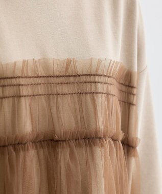 Green Parks ・ＥＬＥＮＣＡＲＥ　ＤＵＥ　チュールレイヤープルオーバ Gray Beige