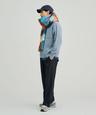 J.PRESS YORK STREET 【UNISEX】アランケーブル クルーニット サックスブルー系