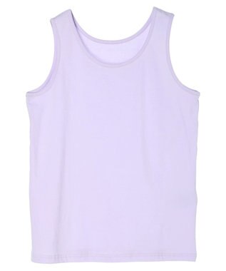 Green Parks インド綿 SET２点 刺繍７分丈ブラウス＋タンクトップ Purple