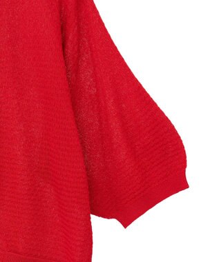 Green Parks スキッパー半袖ニットカーディガン Red