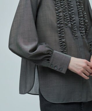 BEIGE， MOYE / フリルブラウス C.Gray