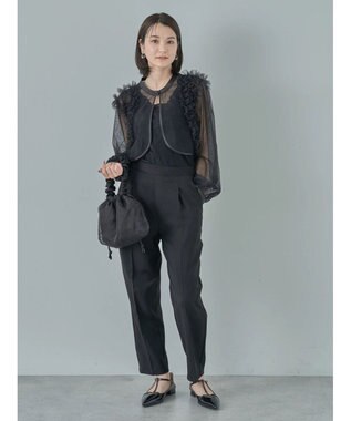 earth music&ecology ＳＥＴ２点チュールブラウス付きキャミワンピース Black