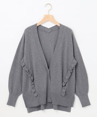 組曲 【WEB限定】サイドフリルカーディガン グレー系