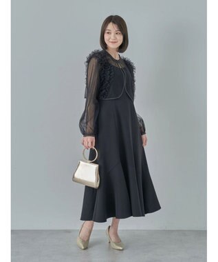 earth music&ecology ＳＥＴ２点チュールブラウス付きキャミワンピース Black