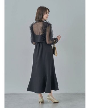 earth music&ecology ＳＥＴ２点チュールブラウス付きキャミワンピース Black