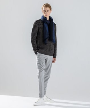 JOSEPH HOMME 柄をアップデート【上質素材】シルクカシミヤ　ブックストール ネイビー系