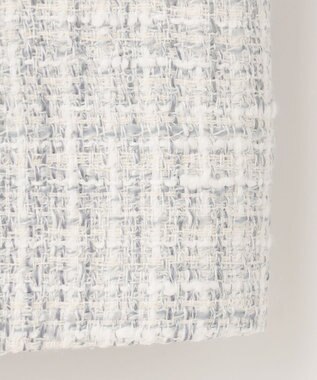 J.PRESS LADIES ファンシーツイード ノーカラー ジャケット ライトグレー系1