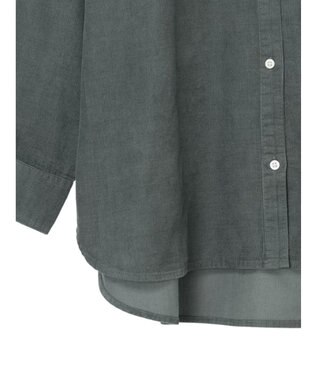 Green Parks 柔らかい細コールシャツ Blue Green