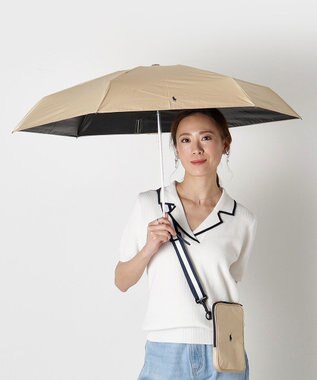 MOONBAT 【WEB限定セット/UV遮蔽率100％】POLO RALPH LAUREN （ポロ ラルフローレン）サコッシュ付き 晴雨兼用 折りたたみ傘 ポロポニー ベージュ