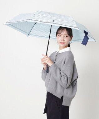 MOONBAT POLO RALPH LAUREN(ポロ ラルフローレン) ツイルドットポロポニー 雨傘 折りたたみ傘 サックスブルー