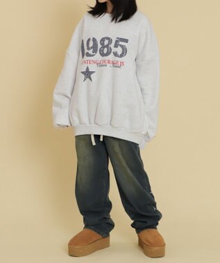 WEGO 1985ロゴビッグスウェット ライトグレー