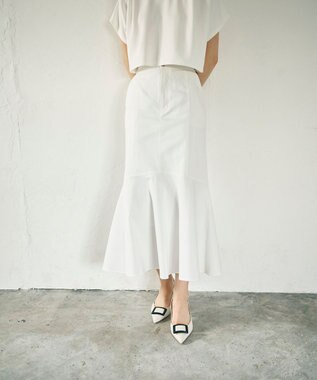 GRACE CONTINENTAL ミディマーメイドスカート ホワイト