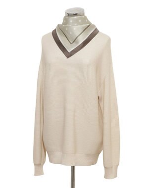 MOONBAT 【シルク100%】MACKINTOSH PHILOSOPHY(マッキントッシュ フィロソフィー）ドット シルクプリントスカーフ 日本製 68cm×68cm UV対策 ベージュ