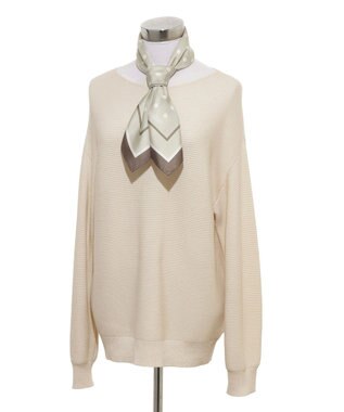 MOONBAT 【シルク100%】MACKINTOSH PHILOSOPHY(マッキントッシュ フィロソフィー）ドット シルクプリントスカーフ 日本製 68cm×68cm UV対策 ベージュ