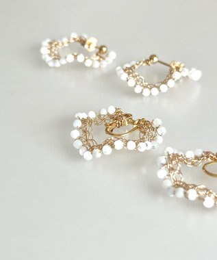 CASUMINO sweet pie mini 白蝶貝イヤリング gold