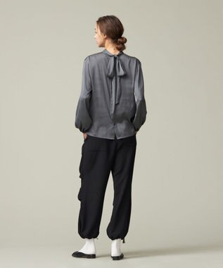 J.PRESS YORK STREET 【WOMEN】ボウタイブラウス グレー系