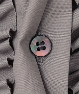 #Newans 【シワになりにくい/洗濯機可能】ロングフリルチュニック グレー