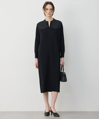 ICB L クリアレーヨンストレッチ ニットワンピース ブラック