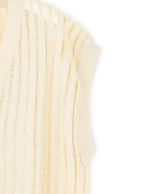 23区 【SLOW/一部店舗限定】フリンジニット ジレ アイボリー系