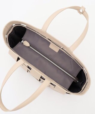 Y'SACCS 【リサイクルレザー】メッシュかごバッグ　large アイボリー×グレージュ