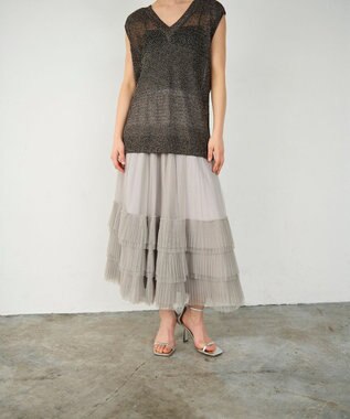 GRACE CONTINENTAL ボリュームチュールスカート ベージュ