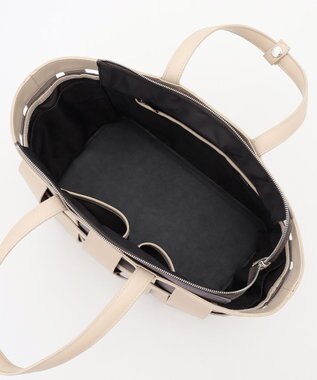 Y'SACCS 【リサイクルレザー】メッシュかごバッグ　large アイボリー×グレージュ