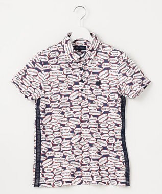 23区GOLF 【WOMEN】【吸水速乾/UVカット】YELL総柄プリントポロシャツ ネイビー系5